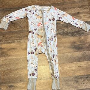 Caden Lane light Blue and Purple Animal Print Footie